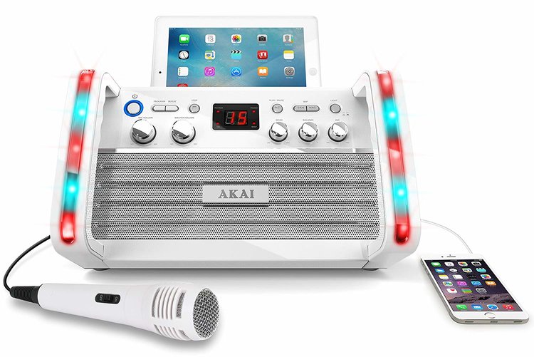 Akai KS213 Portable CD&G Karaoke System with Tablet Cradle 